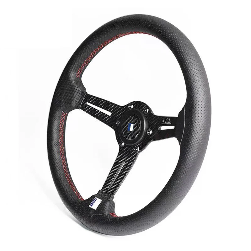 New ND racing modified quick release steering wheel 14inch Genuine Leather cabon fiber nd steering ND racing game steering wheel