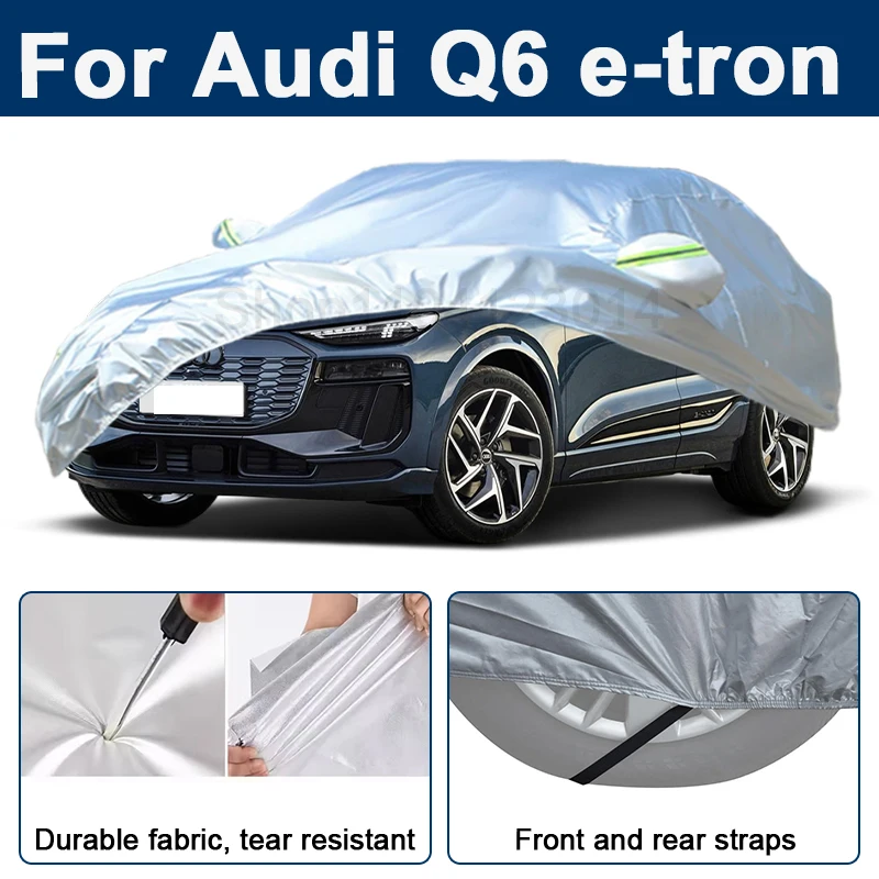 

Outdoor Full Car Cover For Audi Q6 e-tron with Reflective Strips Waterproof Snowproof Dustproof UV Protection Auto Accessory