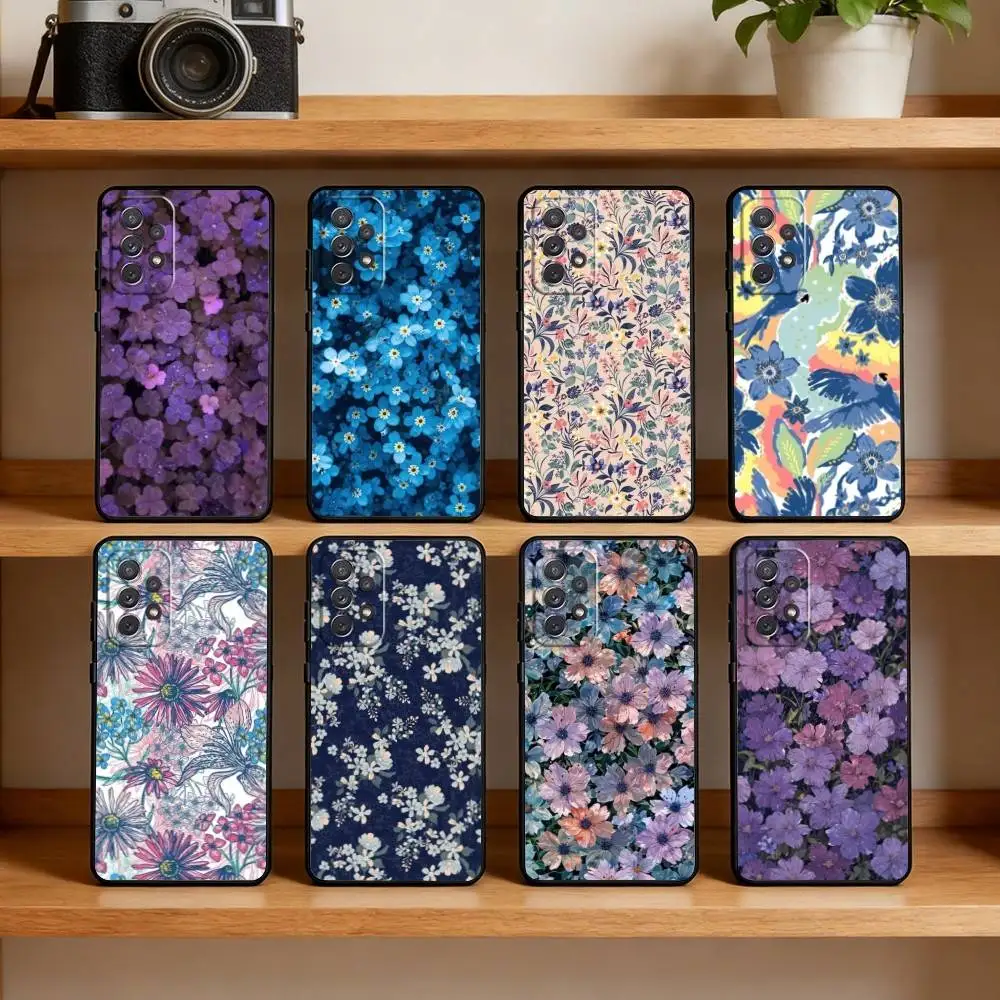

Flowers art Phone Case For Samsung Galaxy A73,A72,A71,A70,A52,A51 Others Soft Black Cover