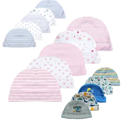 5 Pcs Infant Caps 100%Cotton Fashion Casual Cute 0-6Months Newborn Boy Girl Hats Soft Baby Accessories