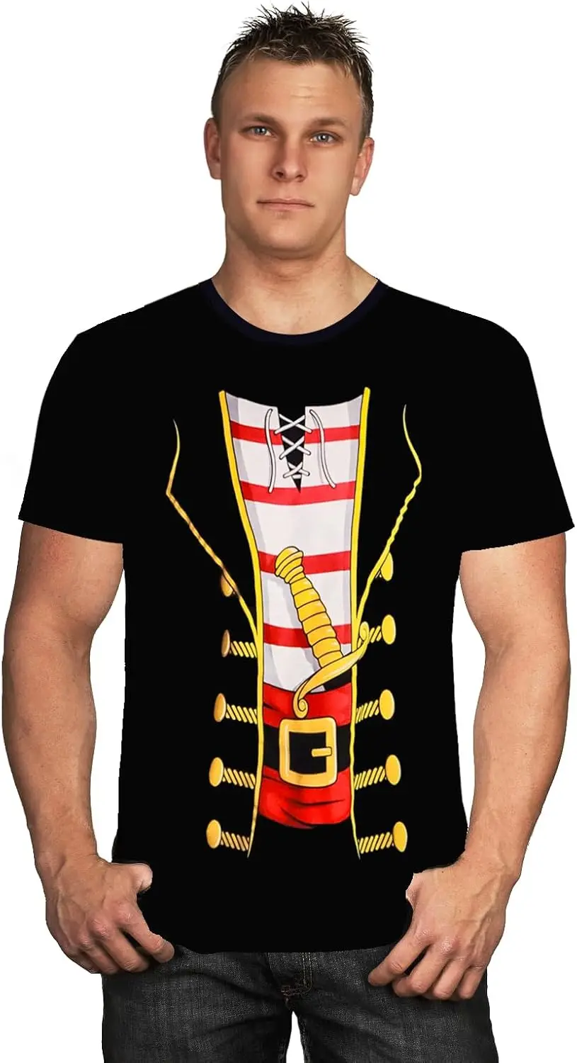 Pirate Costume Pirate Shirt Halloween Costume Mens Novelty Accessories Caribbean Short Sleeve Tees