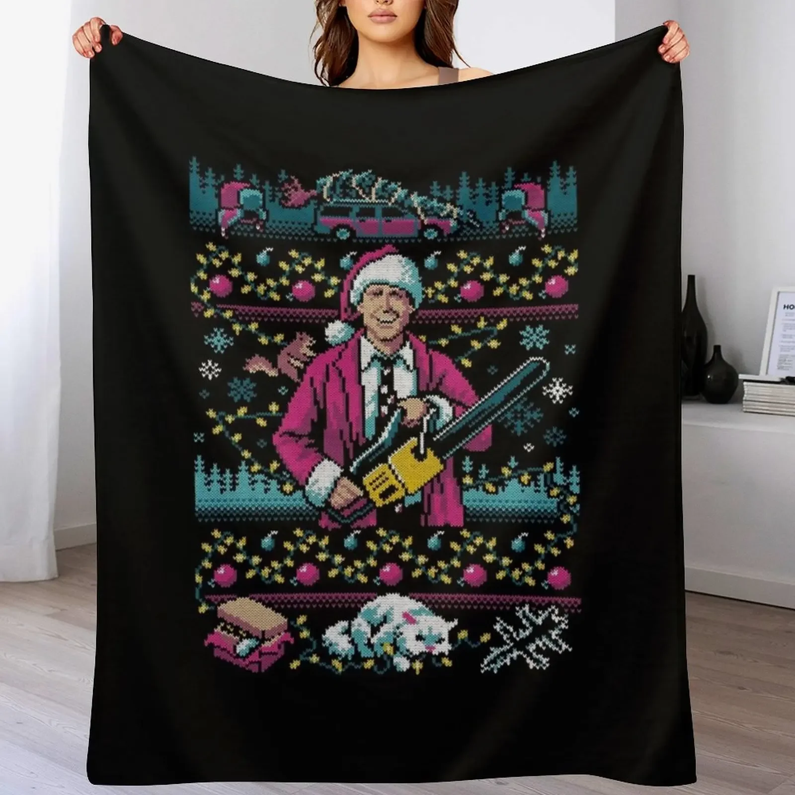 Hap, Hap, Happiest Sweater this Side of the Nuthouse Classic T-Shirt Throw Blanket Soft Comfort Blanket for Reading Watching TV