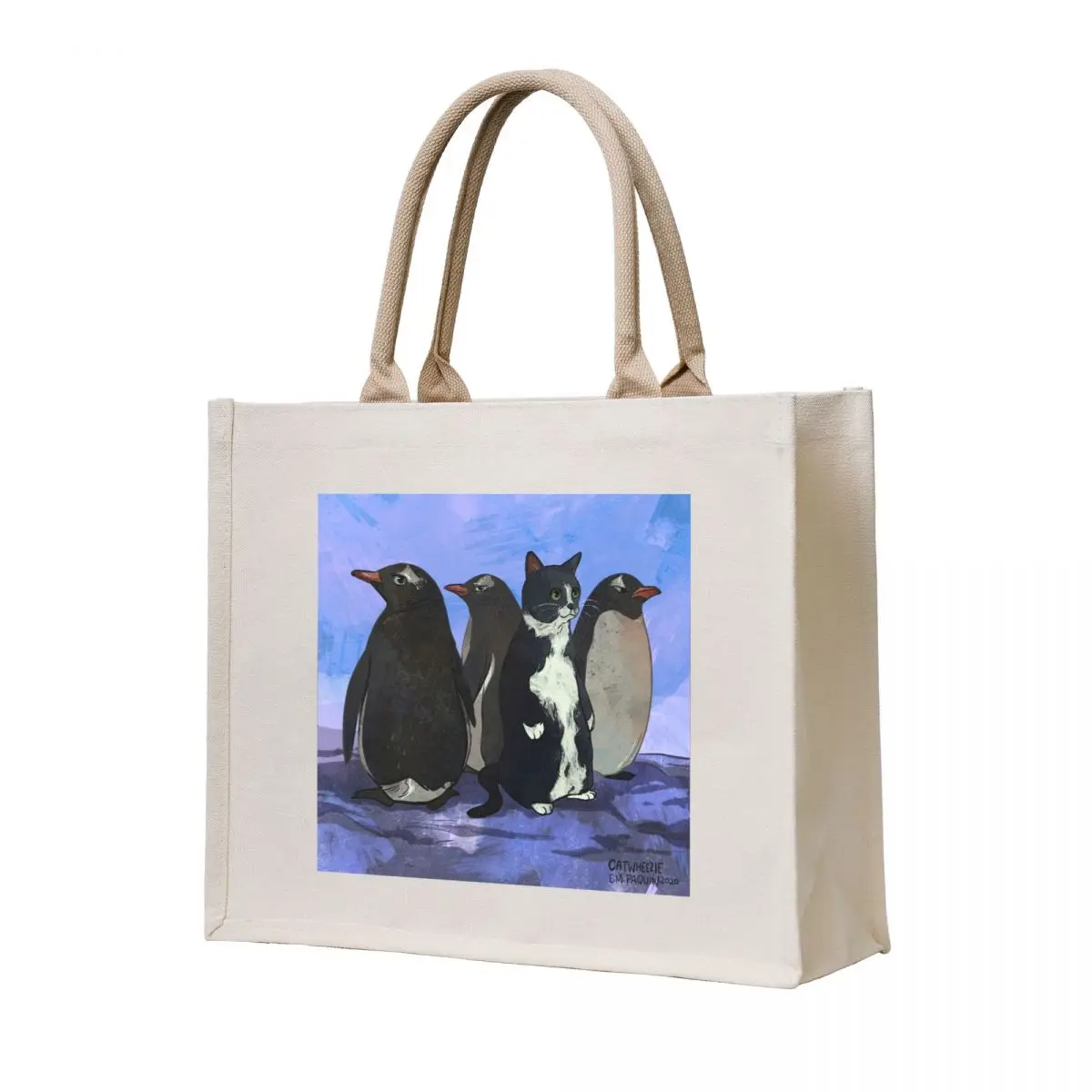 

Blend in Penguins: daily cat drawing day 51 Tote Bag sac pour femme shopper bags Women's shopper bag cloth bag woman