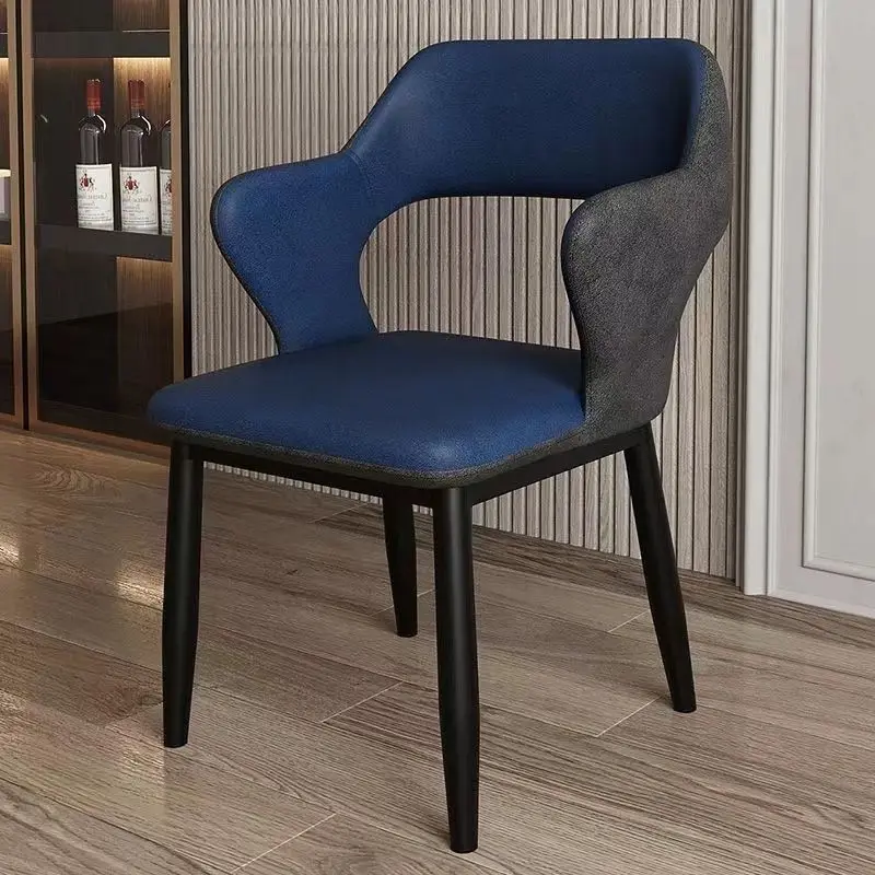 

Italian Light Luxury Dining Chair Bedroom Simple Backrest Chair Tech Cloth Makeup Stool Dining stool Household Negotiation Chair