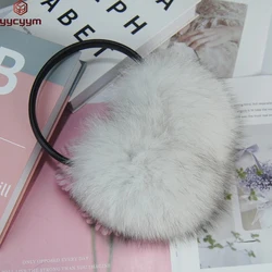 Winter Women Men Uninsex Warm Real fox Earmuffs double-faced Fur Girl's Earlap Ultralarge Imitation Lady Plush Ear Muff Fluffy