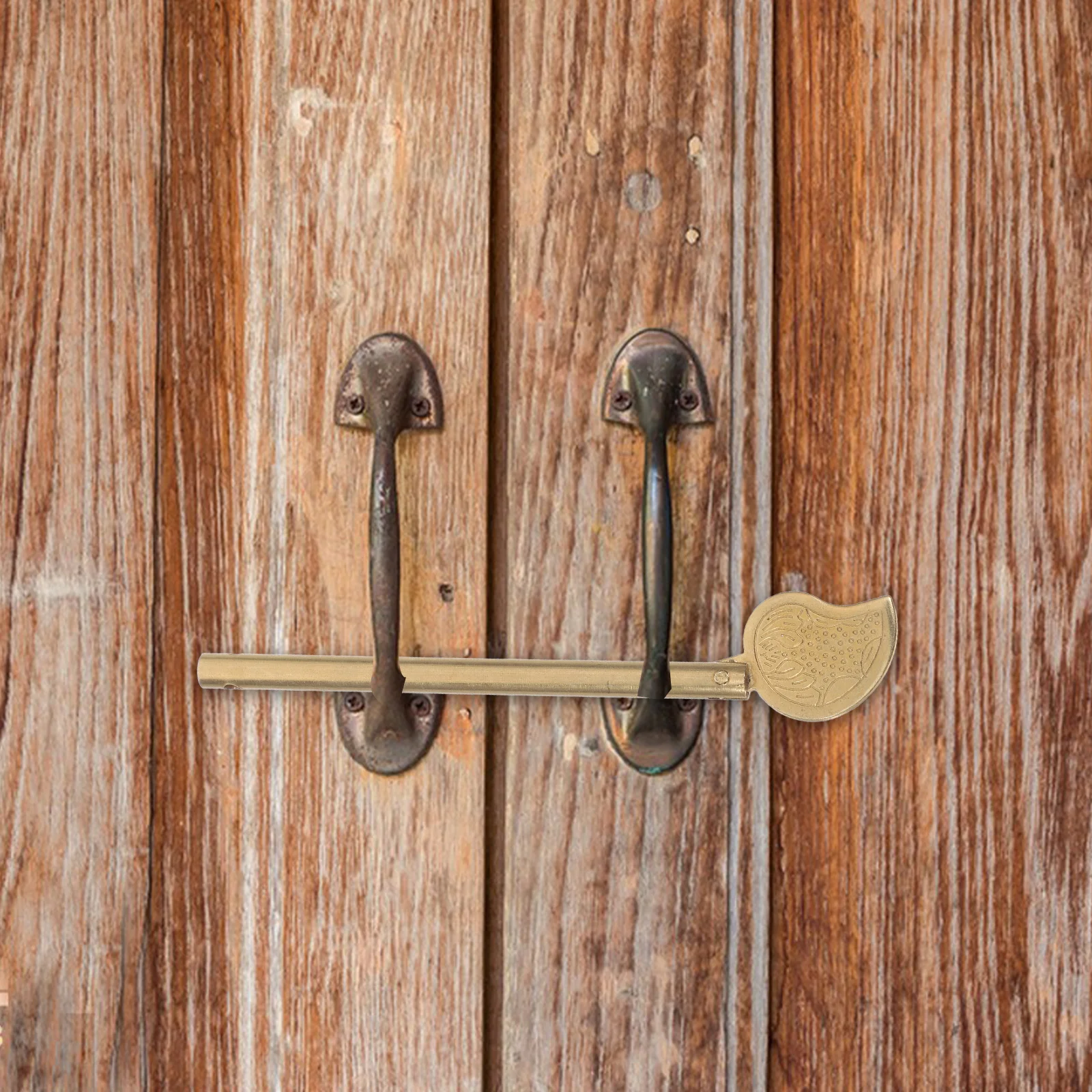 

Lock Key Copper Vintage Cabinet Bolt Pin Leaf Shape Decorative Door Lock Replacement for Chest Wardrobe Shoe Cabinet