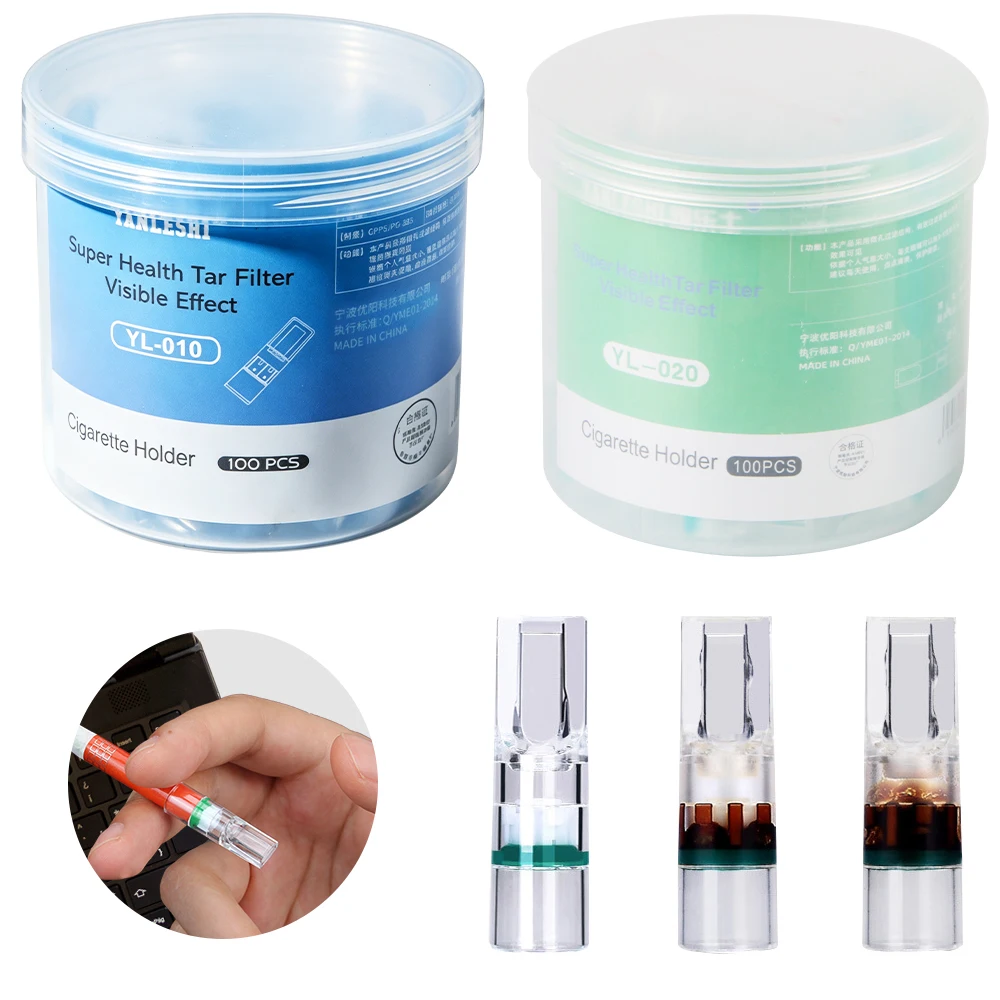 Disposable 100pcs Smoking Reduce Tar Filtration Cigarette Cleaning Holder Converter Tobacco Cigarette Filter Tobacco Accessories
