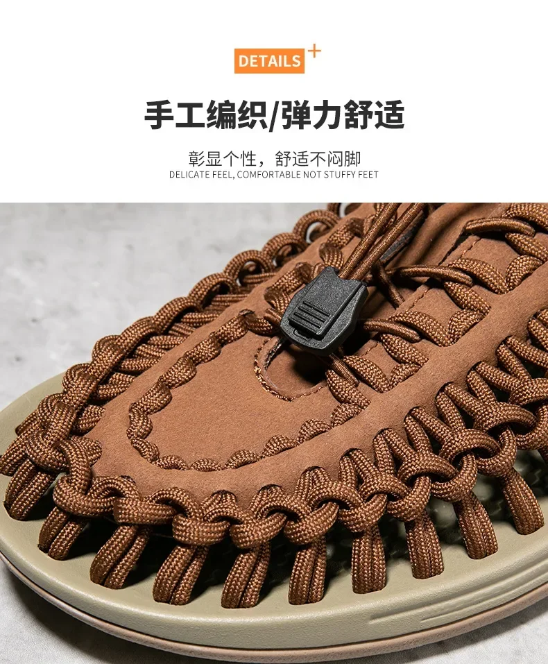 Men's charms Sandals Summer New Casual Shoes Fashion Trend Beach shoes Women's flat sandals on offer summer 2024 male slippers