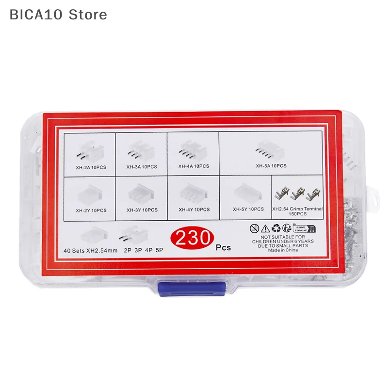 طقم طرفي محاصر مكون من 230 قطعة مع XH2.54 PH2.0 2p 3p 4p 5 Pin 2.54mm 2.0mm موصلات ومحولات JST للأسلاك #5