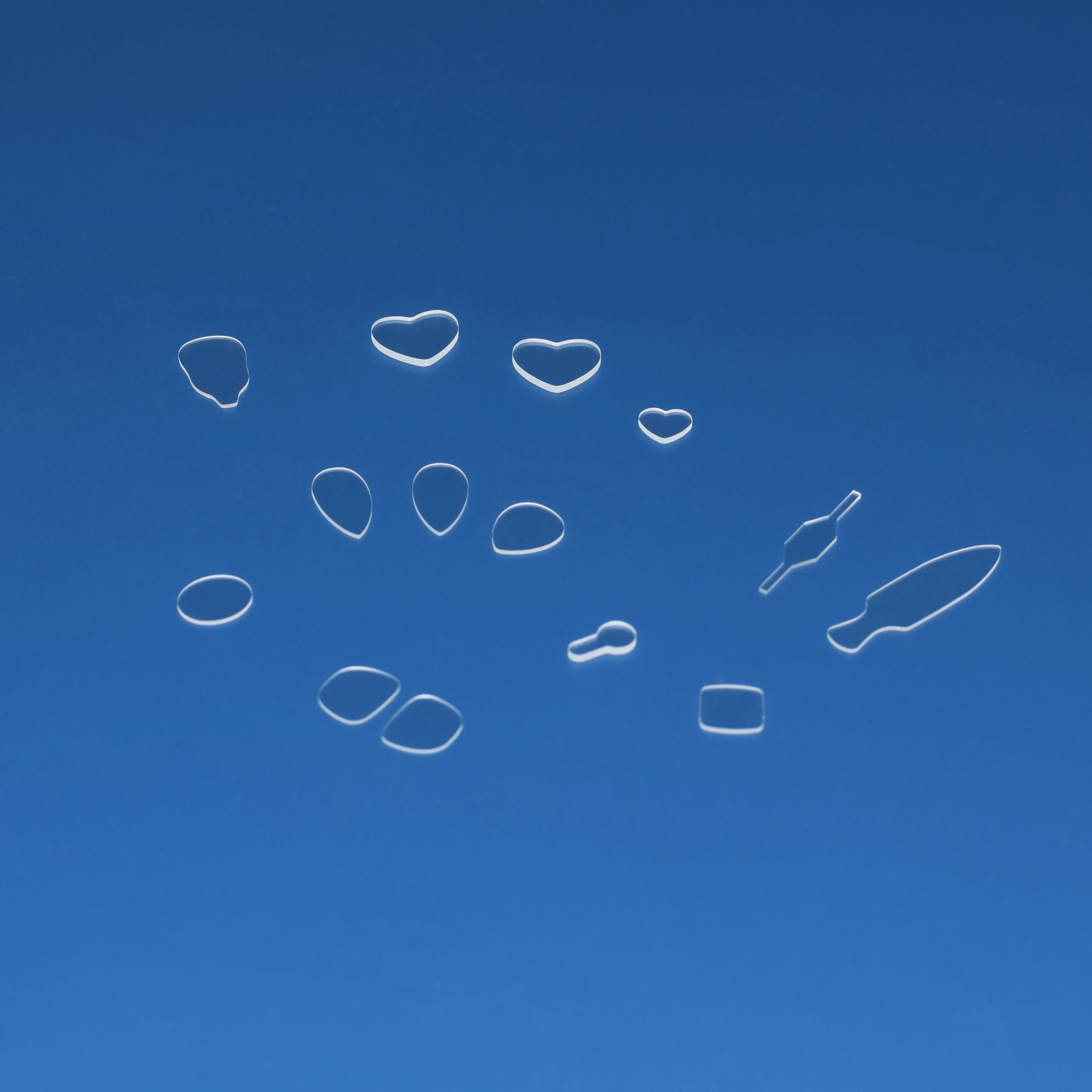 Customized Special-Shaped Optical Glass Sheet Heart/Water Drop/Hexagon/Square Hole/Round Hole/Diamond/Oval/Frosted Glass Tube