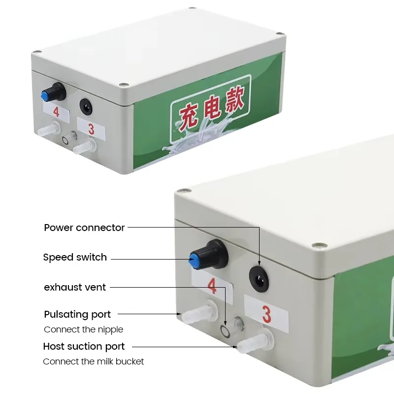 Large Capacity 14L Cow Milker Milk Sucking Machines Rechargeable Pulse Speed Milking Machine for Dairy Cows