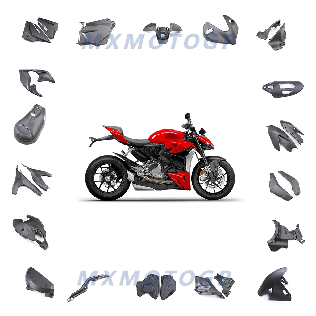 2024 لدوكاتي ستريتفايتر V2 2022 2023 100% ألياف الكربون هدية كاملة أطقم أجنحة محرك درابزين دراجة نارية الملحقات #1