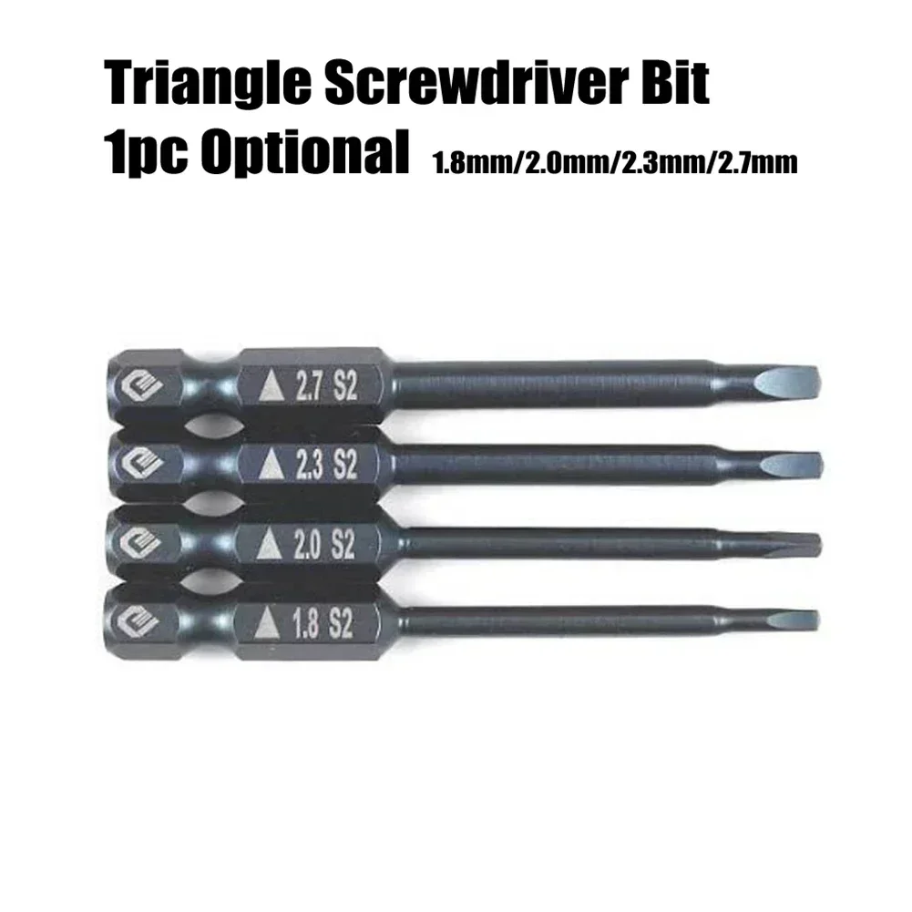 65mm Triangular Screwdriver Bit 1.8-2.7mm Hex Shank Magnetic Precise Screwdriver Anti Slip Triangle Screw Head