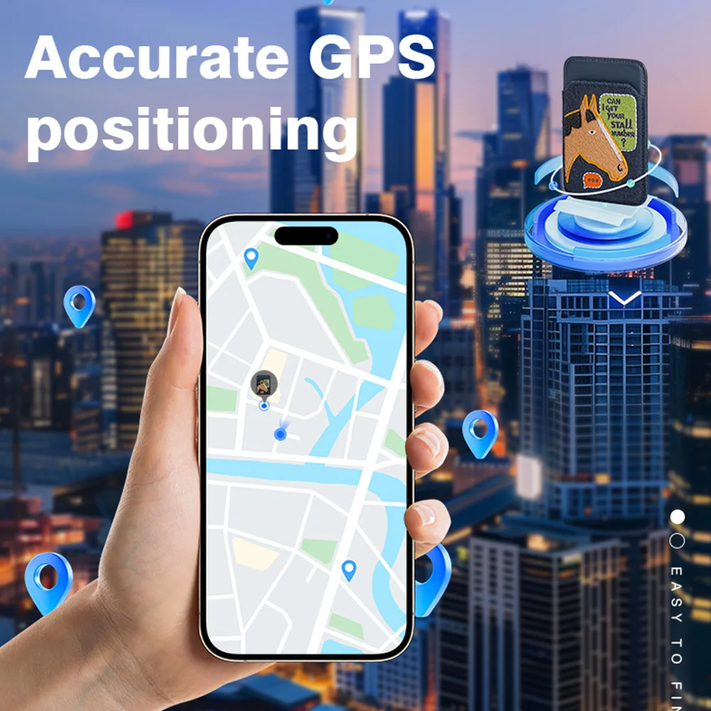 가죽 카드 홀더 Magsafe 마그네틱 신용 카드 보호 케이스 GPS 분실 방지 휴대 전화 가방 iPhone16 15 14Pro 용 초박형