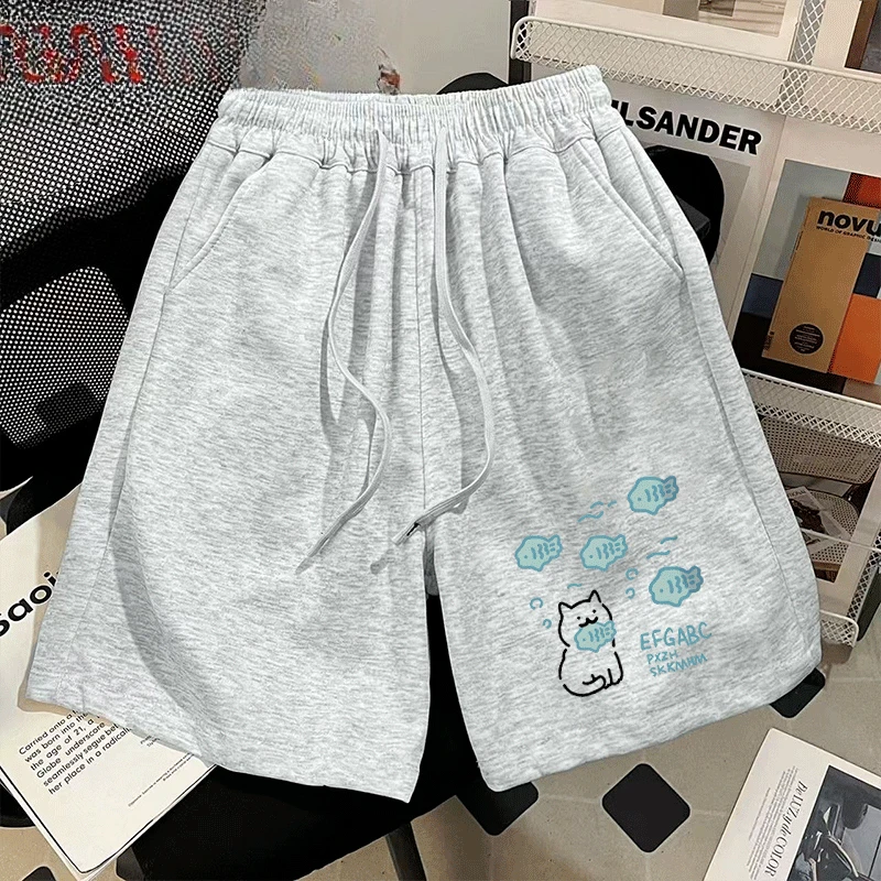 กางเกงขาสั้นพิมพ์ลายแมวน้ำมันส - Streetwear Brand Cat บทวิจารณ์และราคา