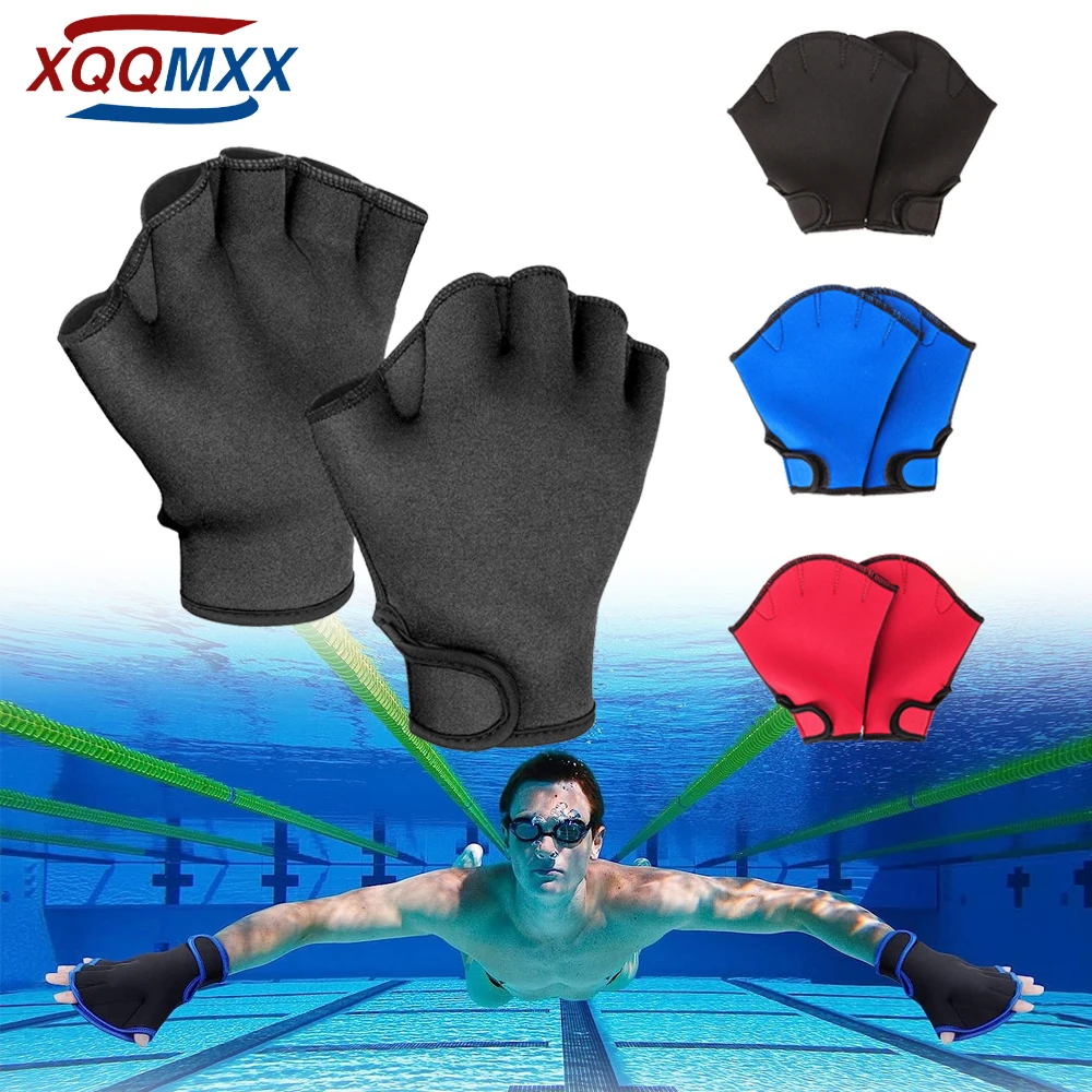 

Swimming Gloves Aquatic Swim Training Gloves Neoprene Glove Webbed Fitness Water Resistance Training Gloves for Swimming Diving