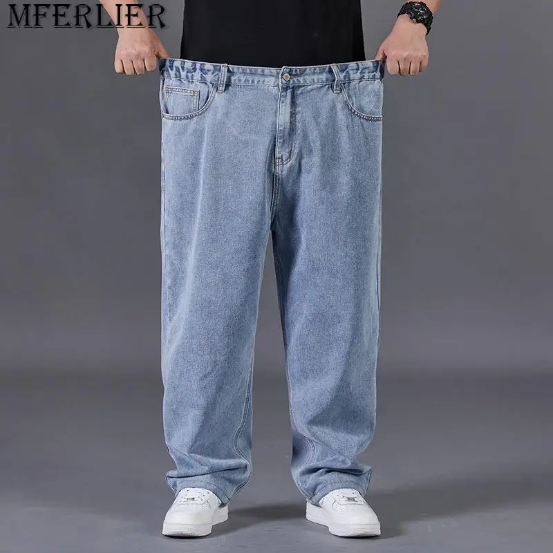 

джинсы мужские Pantalones Vaqueros Hombre Plus Size Jeans for Men Wide Leg Jeans 30-50 Loose Long Pants Baggy Jeans