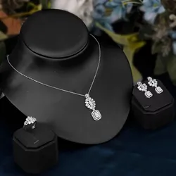 JEWEL Fashion 3 PCS Set Jewelry Necklace Earrings Ring High Quality Cubic Zirconia Wedding Accessories Jewelry