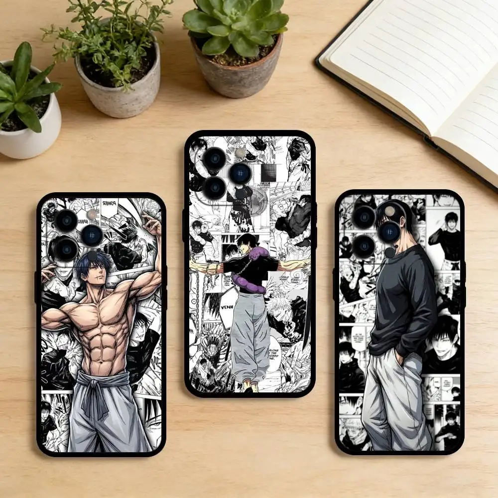 

AAA T-Toji F-Fushiguro Phone Case For iPhone 17,16,15,14,13,12,11 Plus,Pro Max,XS,Soft Silicone Black Cover