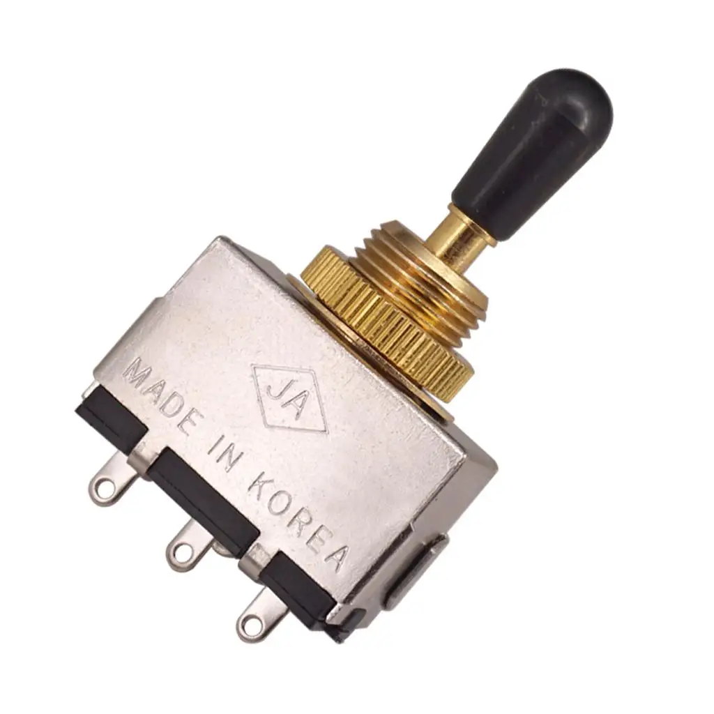Closed 3 Way Pickup Selector Tone Switch Electric Guitar Accessory with Knob Tip for Musical Instrument
