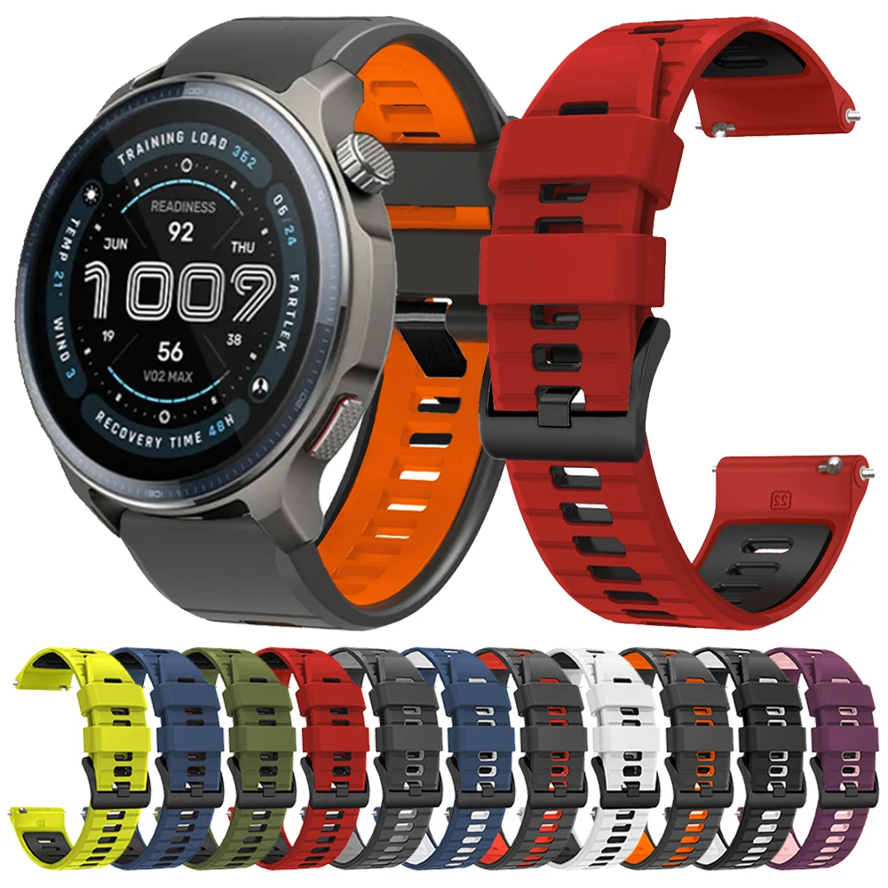 Für Amazfit Balance 2 Silikonarmband 20 22 mm Atmungsaktives Band Amazfit Bip 6 5/GTS 4 2 mini/GTR 4 3/Active 2 Ersatzarmband