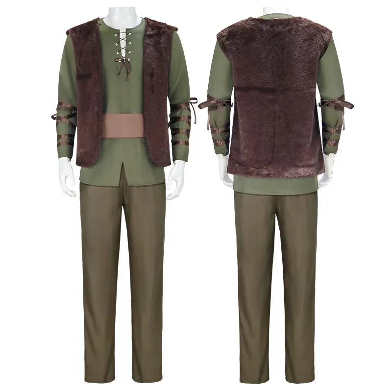 

Movie Hiccup Cosplay Costume wig Green T Shirt Pant Brown Vest Set Halloween adult cartoon dragon Training 8;c'4,t;6.j'2;