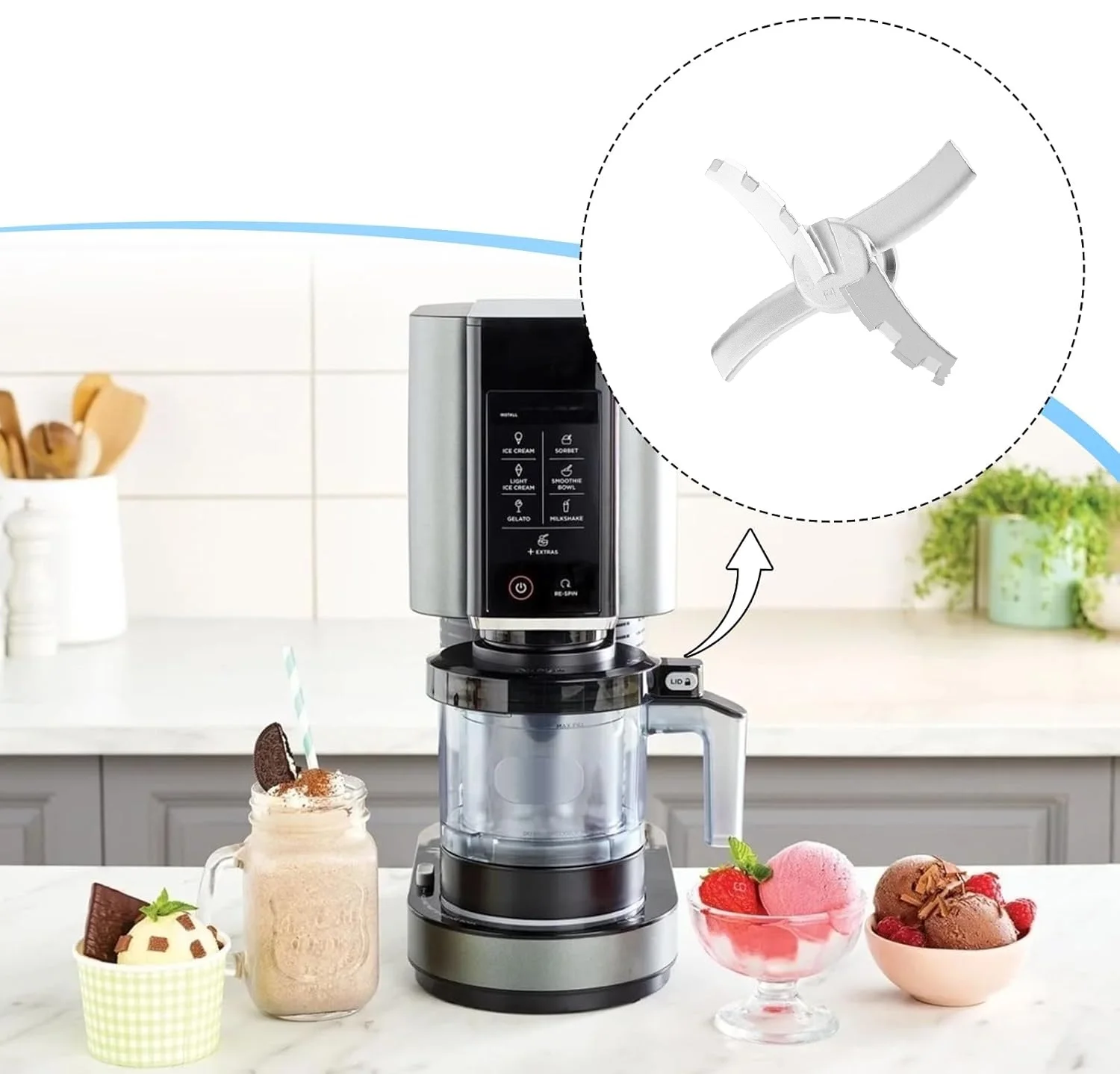 

Сменное лезвие для мороженого NC301, совместимое с серией Ninja NC300 CN305A NC299AMZ NC301RGBBB, нержавеющая сталь