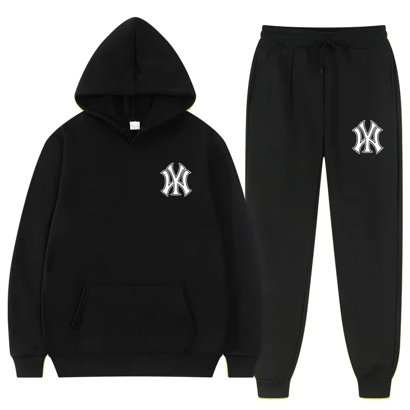 2026 New Men Casual 2Pcs Tracksuit Hoodie & Jogger Pants Fashion Male Sport Outfit For Autumn Winter Daily Wear
