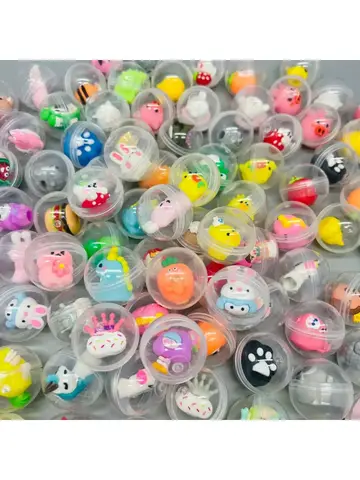 30/50 Pcs 32mm Transparent Eggshell Mixed Toy Kids Birthday Party Favor Pinata Gift Bag Filler Carnival Christmas Gift Reward