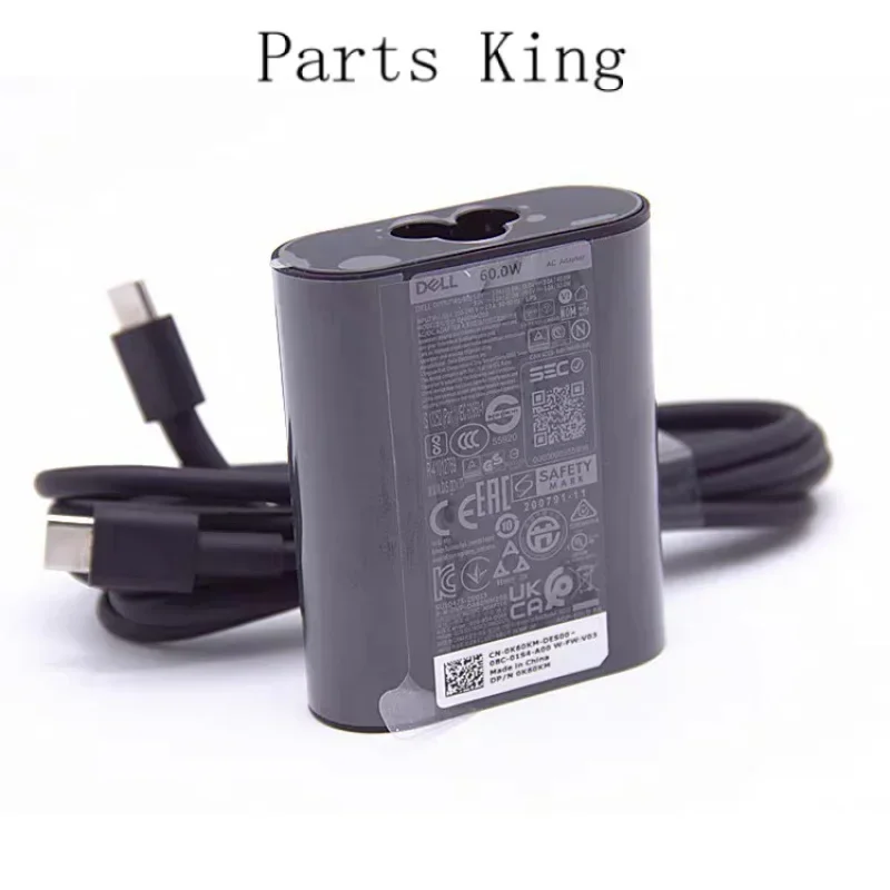 New Original for Dell XPS 13 plus 9320 laptop AC power adapter 60W 20V 3A da60nm200 0k60km K 60km charger USB-C Type C