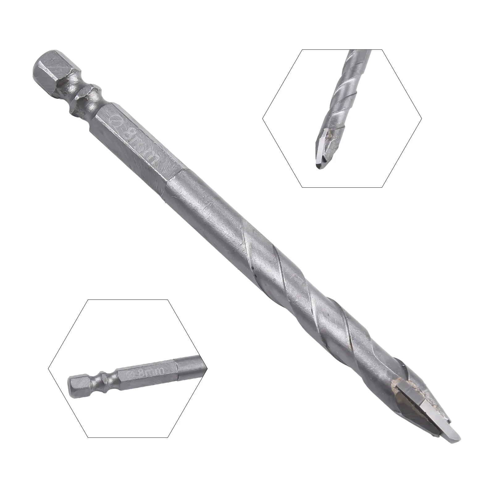 ตําแหน่งที่แม่นยํา เจาะ Bit Conventional Hex Shank ด้ามจับกันลื่นเหมาะสําหรับกระเบื้องเซรามิคพลาสติกไม้และอื่นๆ