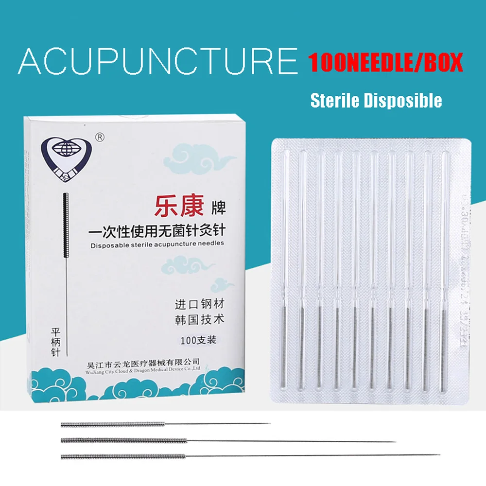 

5*100Pcs/box Acupuncture Needle Disposable Beauty Healthcare Massage Body Point Sterile Needle Stainless Steel Handle