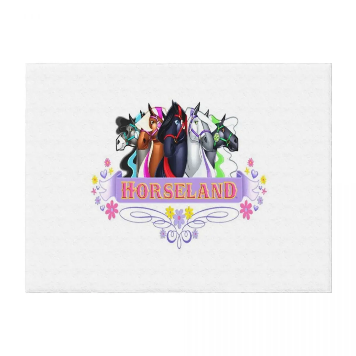 

Horseland horses characters horseland shirt Throw Blanket Sofa Throw Hairy Warm Flannel Fabric Blankets