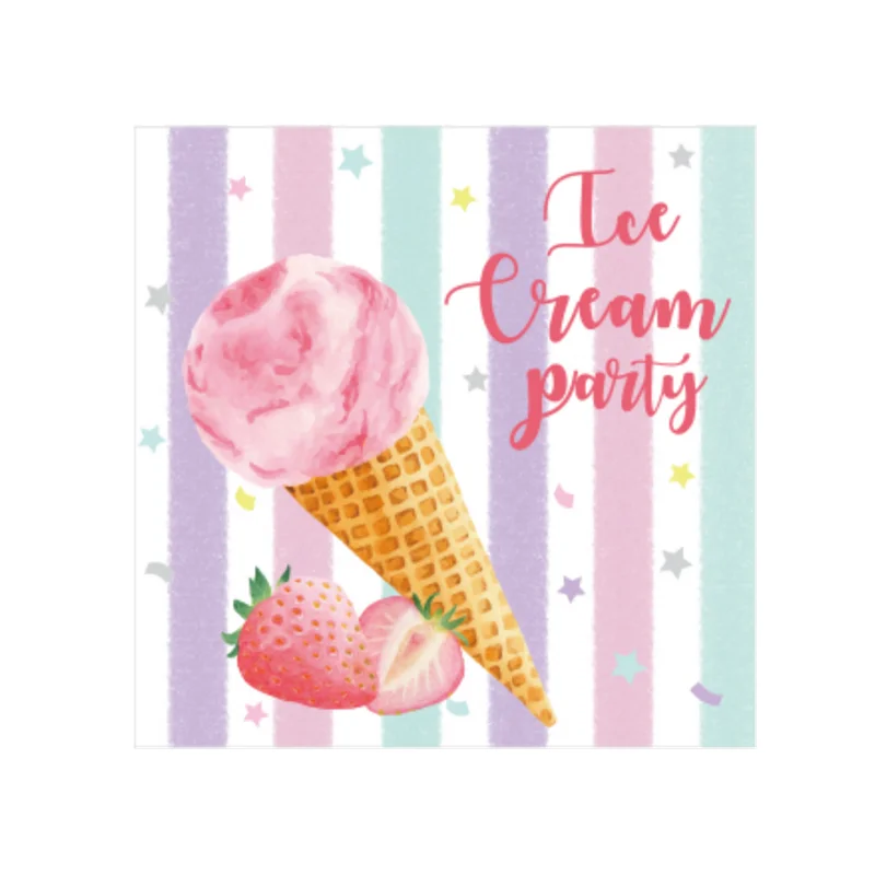 Ice Cream Theme Birthday Balloon Party Decoration Ice Cream Tableware Set Banner Tablecloth Cups Plates For Baby Shower Gifts view 5