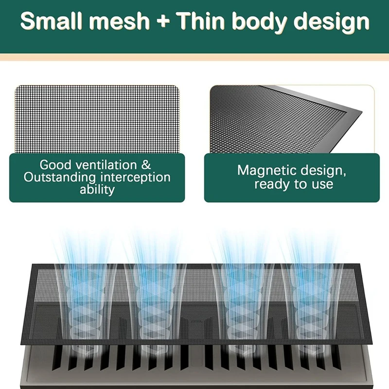 Cubiertas de registro magnético, cubiertas de ventilación de aire, cubiertas de ventilación de malla para el suelo del hogar, techo, captura de residuos, pelo, insecto