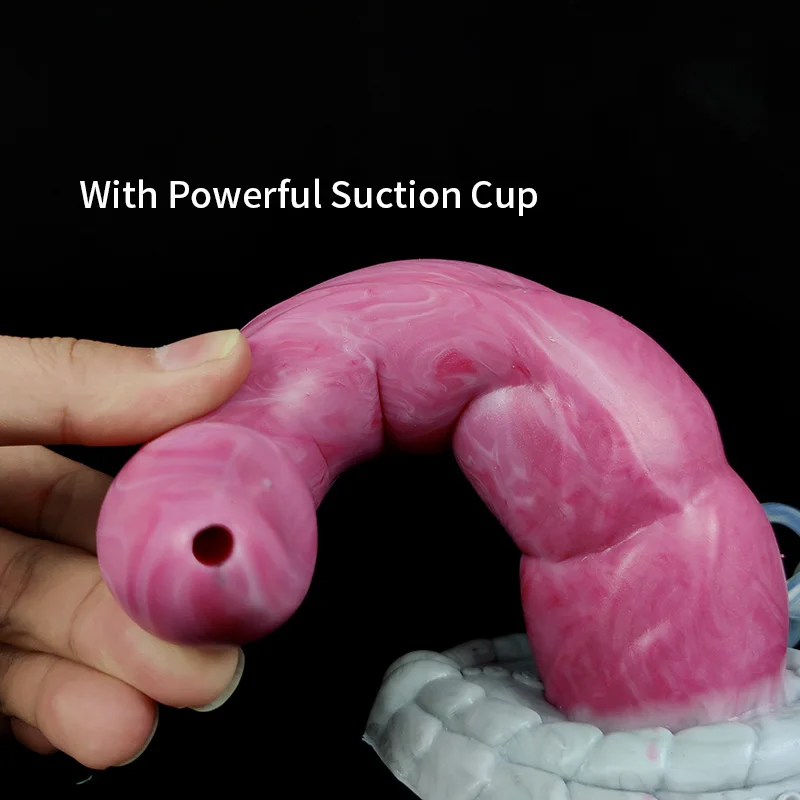 YOCY Squirting Anal Plug Curved G-Spot Massager Fantasy Dildo Silicone Groy Meat Color Big Knot Dildos Sex Toy For Adult 18+