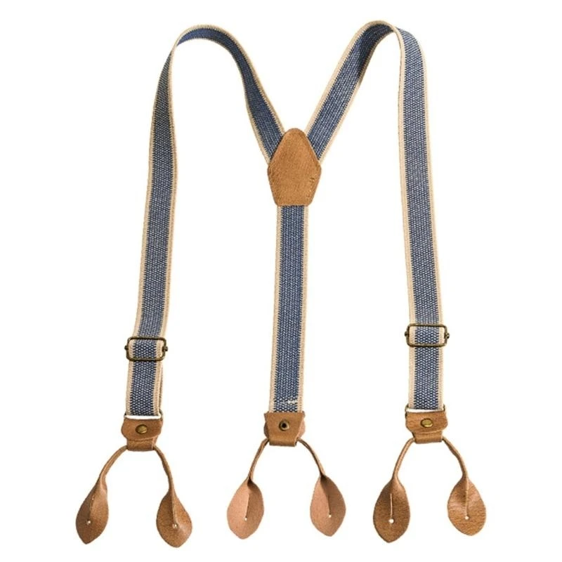 

G92D Vintage Buttons Suspenders Stylish Unisex Suspenders Heavy Type Suspenders