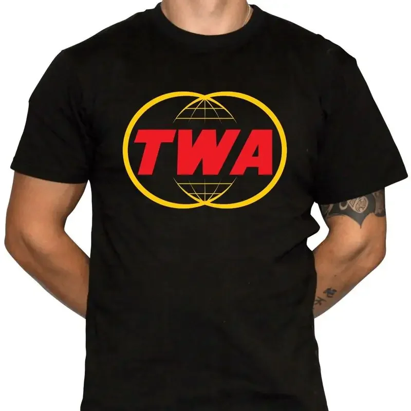TWA T Shirt Defunct Airline Logo Retro 100 Preshrunk Cotton