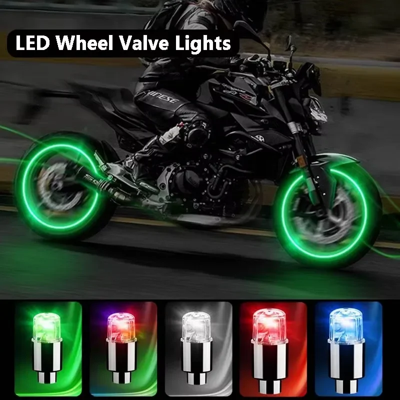 

2-10Pcs Tire Valve Cap Lights Colorful LED Wheel Light For Car Air Valve Caps Neon Light For Motorcycles Bicycles Auto Exterior