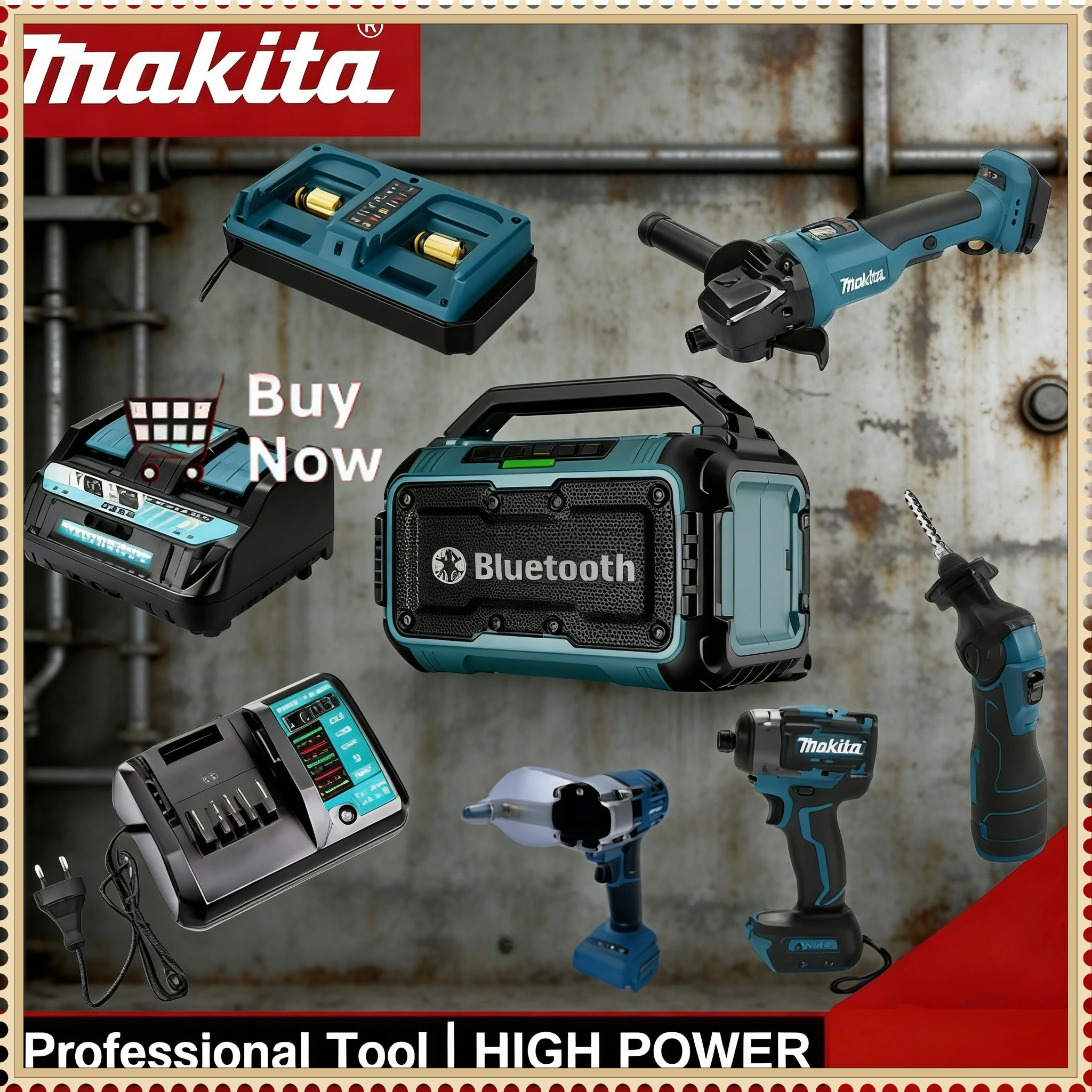 

Makita Gun Cutting Machine Set Brushless Grinder 18vButter Gun And Including various accessories for the charger