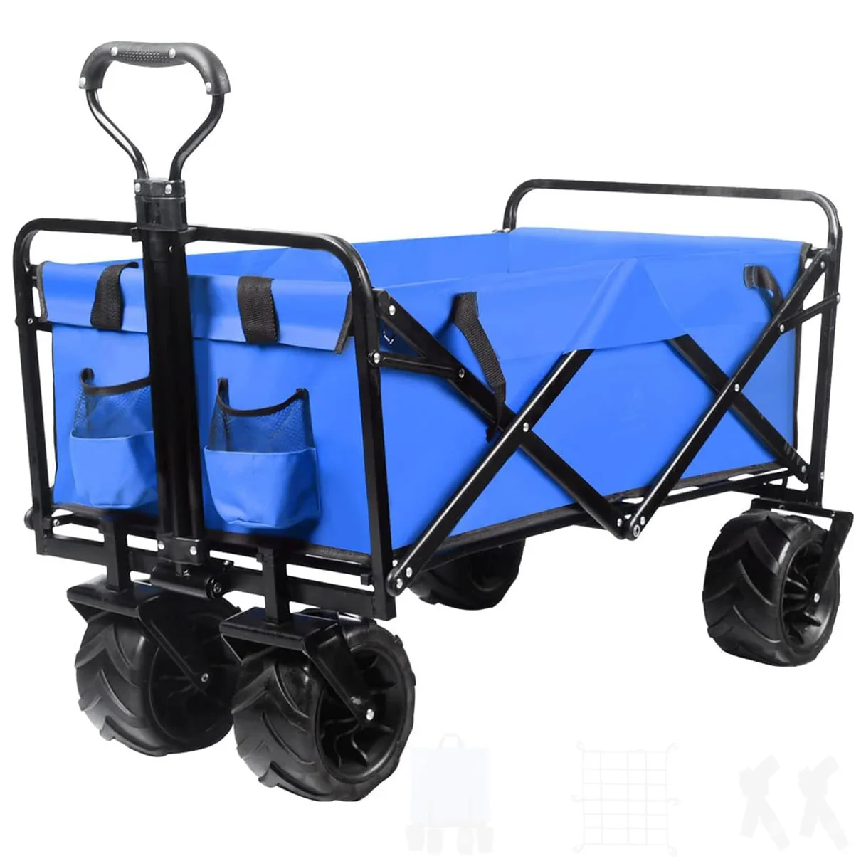 Lengthened Collapsible Folding Wagon Truck Outdoor Folding Truck Camping Folding Trolley Truck