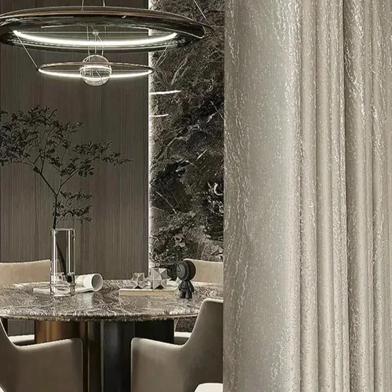 

Light Luxury Style European Fashion Imitation Luxury Jacquard Satin Pearlescent Texture High-end Curtains for Living WhiteTulle