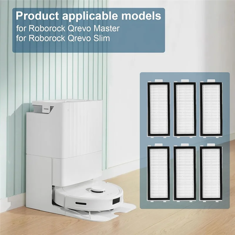 ABYN-Hepa Filter Replacement Parts For Roborock Q Revo Master/Q Revo Slim Robot Vacuum Cleaner Replacement Accessories