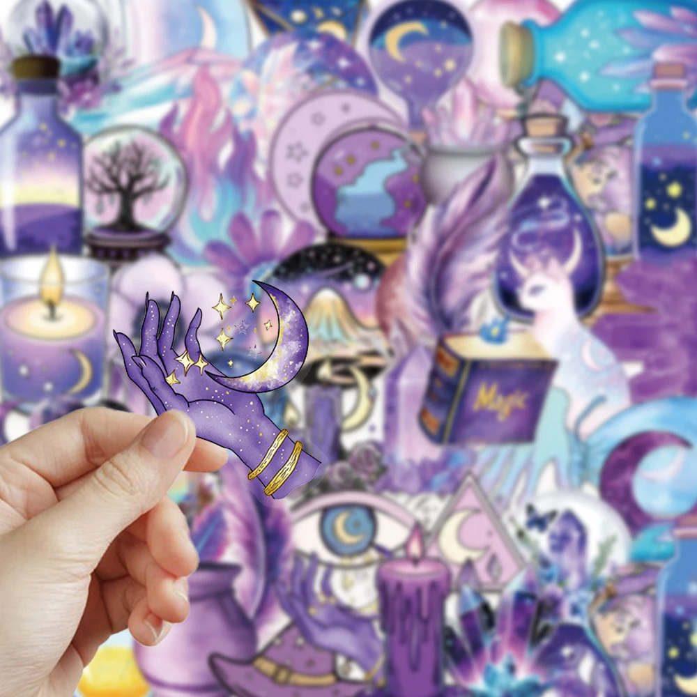 10/30/50pcs Transparent Retro Magic Witch Aesthetic Stickers Waterproof Graffiti Phone Luggage Cool Gothic Decals Pack