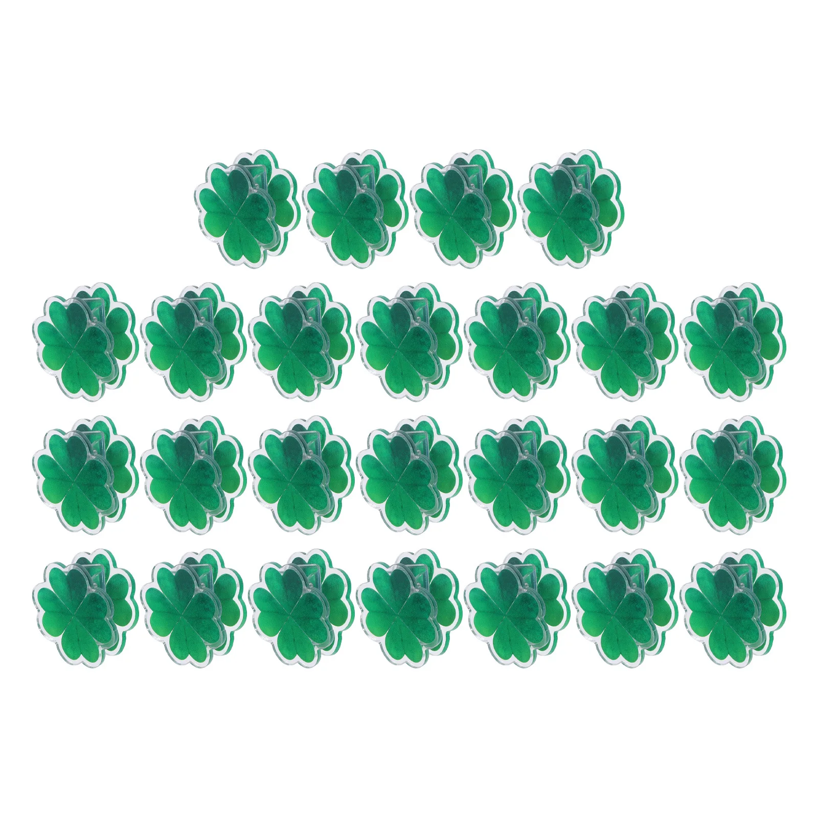 

25Pcs Green Four-Leaf Clover Paper Clips Acrylic Decorative Binder Clips for St Patricks Day Office School Classroom Party