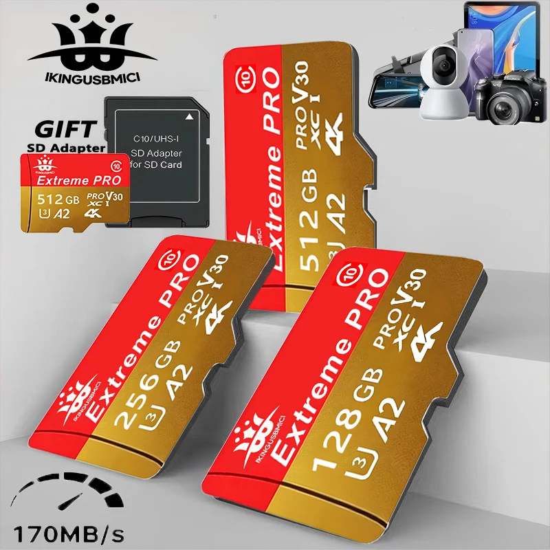 U3 High Sd Fast Memory Micro Mini High Card 10 Quality Speed 32-64-128-256-512gb Drone Tf Class Class10 Premium Reliable Flash