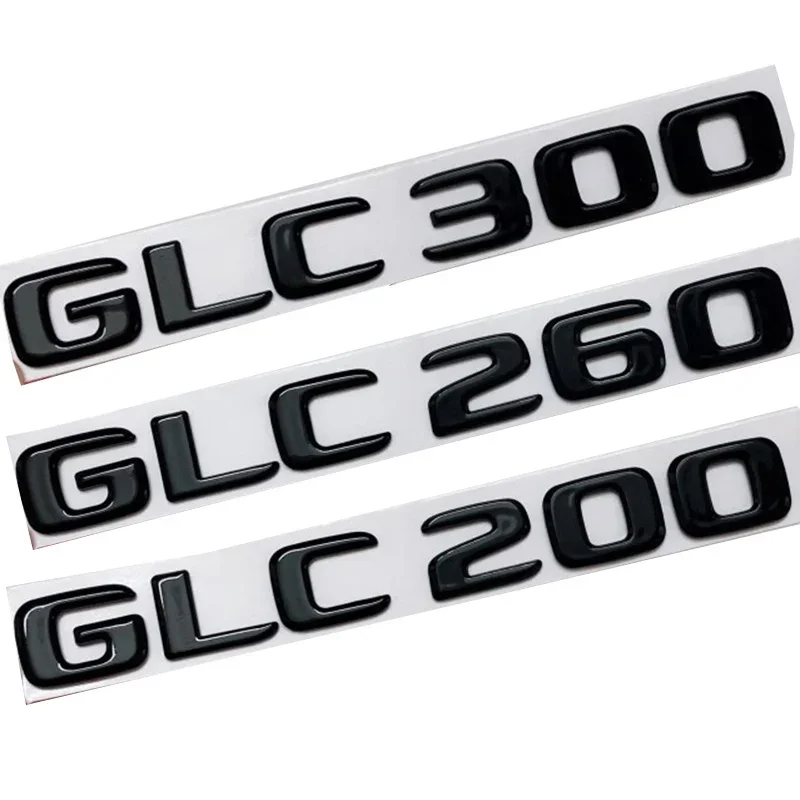 3D ABS Black Car Rear Trunk Badge Letters Sticker Logo GLC200 GLC260 GLC300 Emblem For Mercedes GLC 200 260 300 X253 Accessories