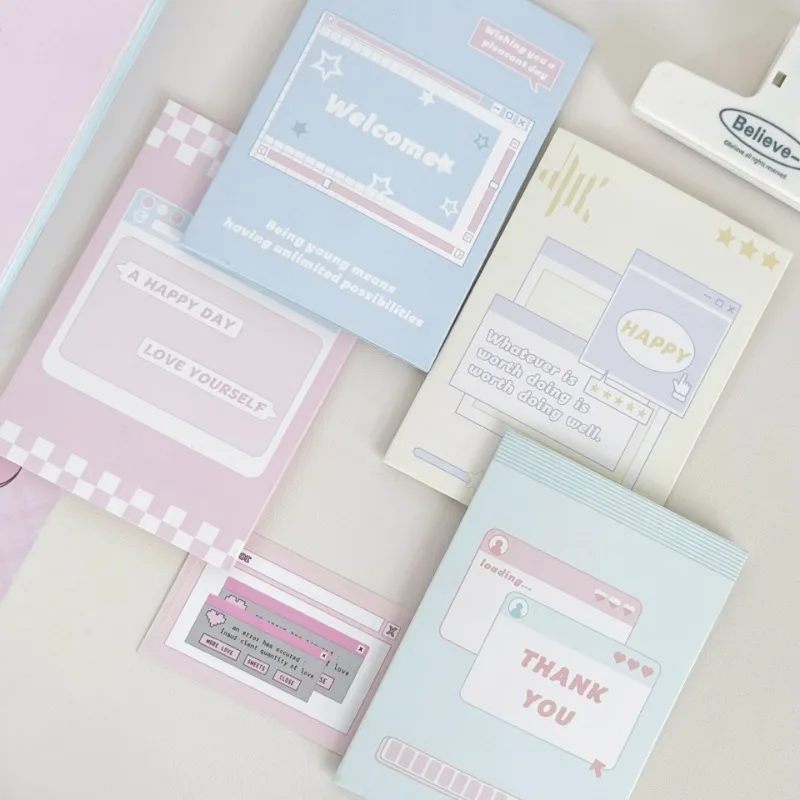 2024 Ins Simple Style Double Fold Card Practical Card Set Card Head Gift Packaging Card Greeting Card Message Card