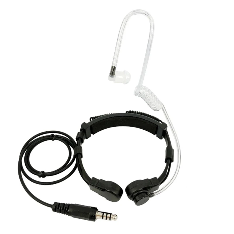 Throat Mic,Retractable Heavy-Duty Throat Control Microphone Headset Plug ( PTT Is Not Included)