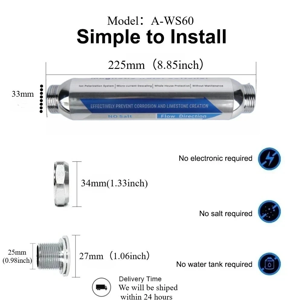 Système d'adoucisseur d'eau super magnétique IPSE pour toute la maison, détartrant d'eau sans sel, M